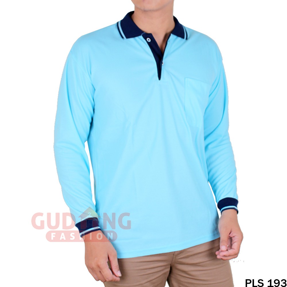 Kaos Kerah Polo Shirt Panjang Model Terbaru - PLS 193