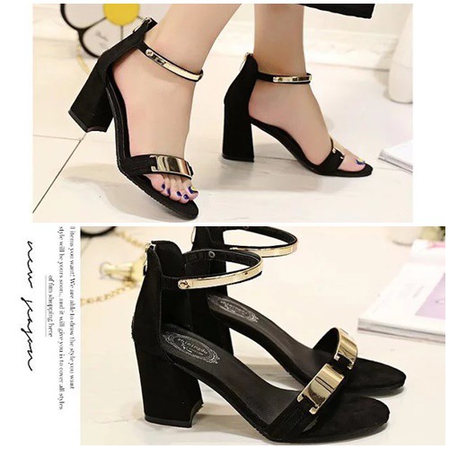 SHH0920 Sepatu Heels SUEDE Wanita 7CM