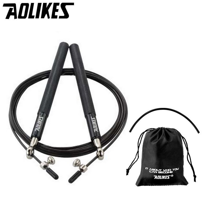 AOLIKES Tali Skipping Jump Rope Steel Wire Bearing - 3202 - D2SE01BK Black