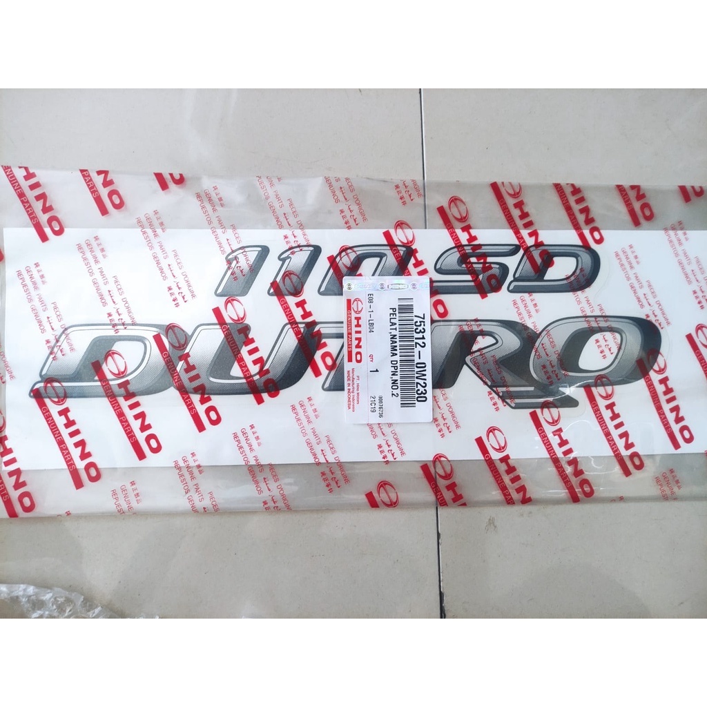 Stiker sticker tempelan nama depan no 2 Hino Dutro 110 SD ori