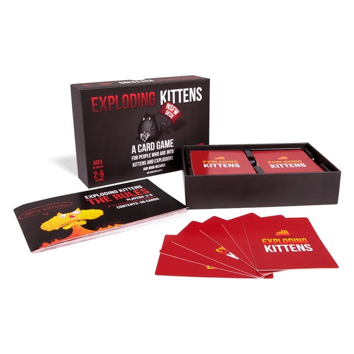 Exploding Kittens NSFW card game board