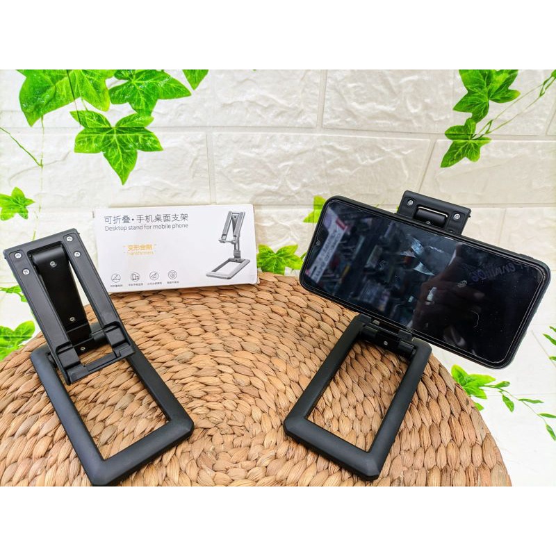 Folding Desktop HD28 Phone Holder Meja Model Kaki Persegi Stand HP