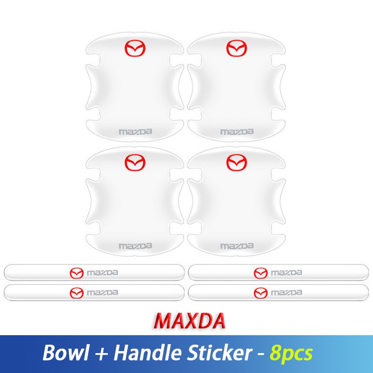 4 / 8Pcs Stiker Pelindung Gagang Pintu Mobil Transparan Untuk Mazda 2 3 6 CX30 BT 50