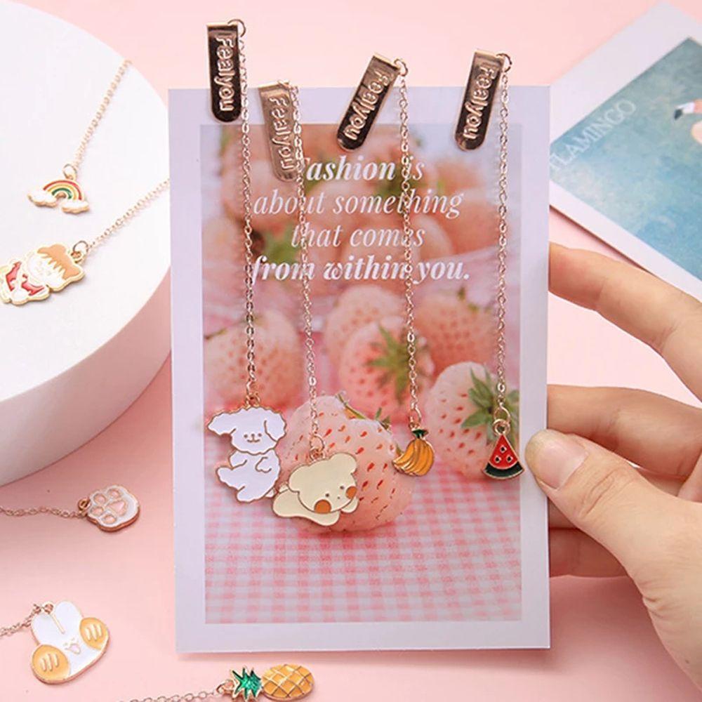 [Elegan] Liontin Bookmark Hadiah Siswa Lucu Rantai Paduan Klip Kertas Lucu Klip Buku Membaca Bookmark