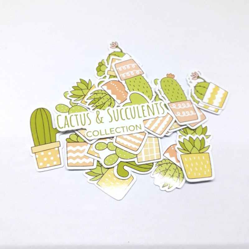 

stickers kaktus dan succulent tanaman hias stiker scrapbook DIY planner