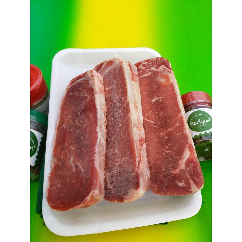 jual sirloin beef steak striploin beef steak bbq sirloin slice 500 g murah harga promo diskon