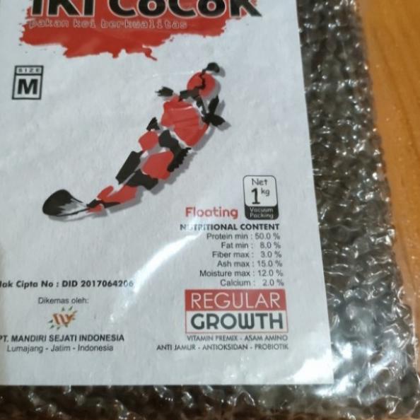 pakan ikan koi iki cocok high protein isi 1kg size m - M
