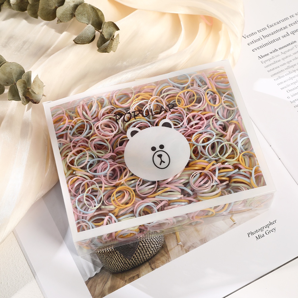 2000pcs Karet Rambut Elastis Sekali Pakai Untuk Anak Perempuan