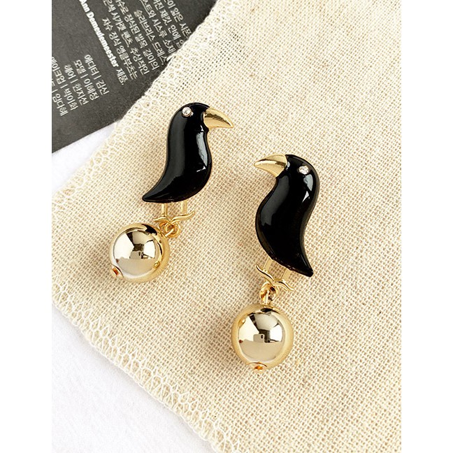 LRC Anting Tusuk Fashion Alloy Resin Bird Earrings F6525X