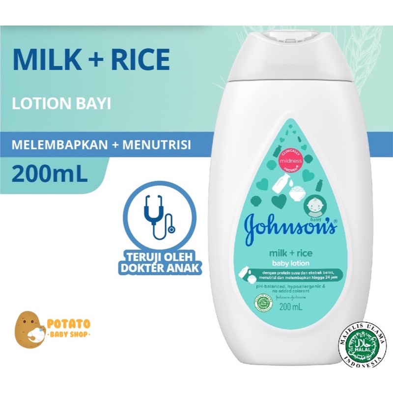 Johnson’s Milk+Rice Lotion 200 ml - Lotion Bayi