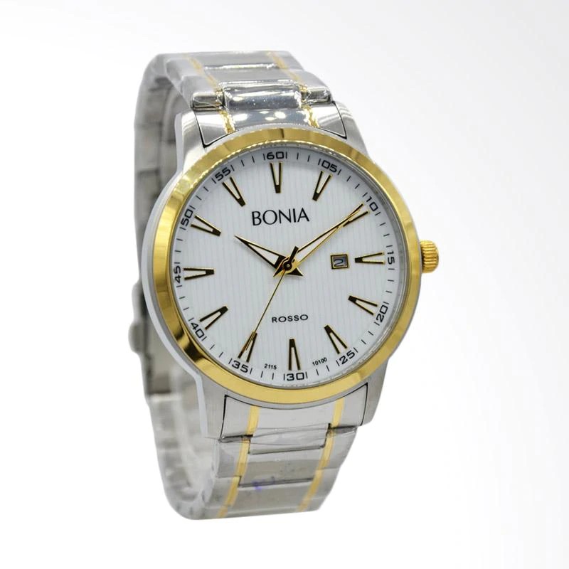Bonia Rosso Jam Tangan Pria - Silver Gold BNB10100-1112