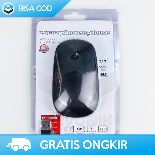 WIRELESS MOUSE 2.4G NIRKABEL BATERAI AAA OPTICAL USB 2.0 TAFFWARE Y810