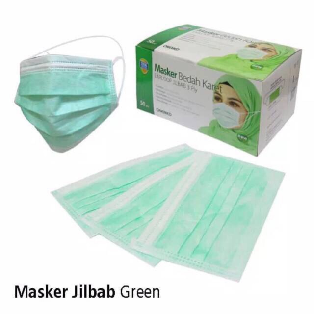 50 pcs Masker  Hijab Jilbab Earloop 3 ply Masker  Medis  