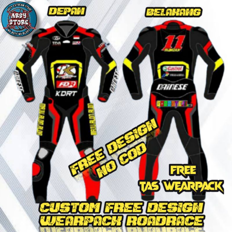 CUSTOM / Wearpack Balap / Wearpack RoadRace / FREE DESIGN /  WEARPACK ROADRACE ANAK DAN DEWASA GAMBA
