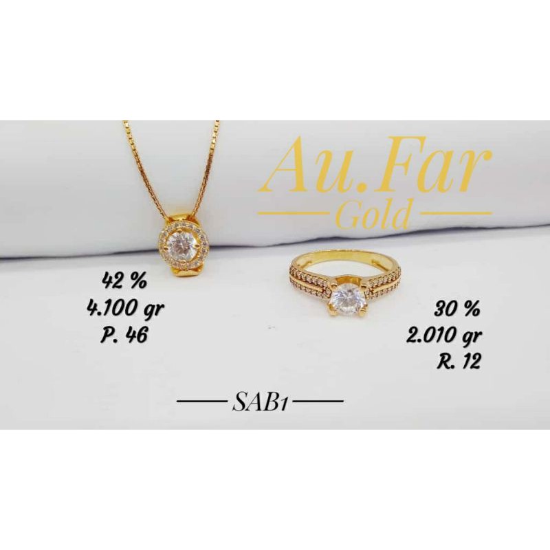 Fashion Aksesoris Wanita Perhiasan Kalung emas kadar 420 dan Cincin emas kadar 300