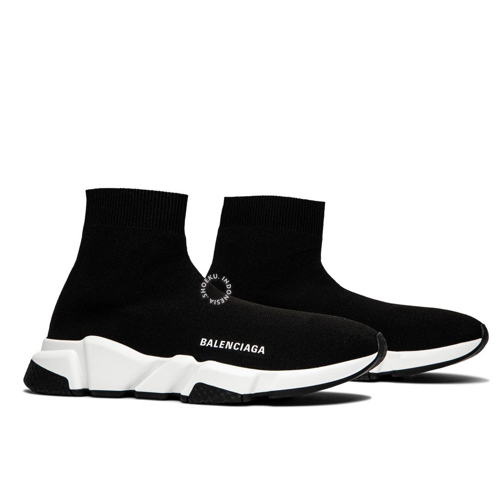 Balenciaga Triple Black Lace Up Speed Sock Trainers Grailed
