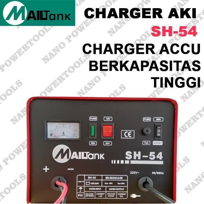 MAILTANK SH-54 Charger Cas Aki Accu 30A Untuk Aki Basah Dan Kering 220Volt