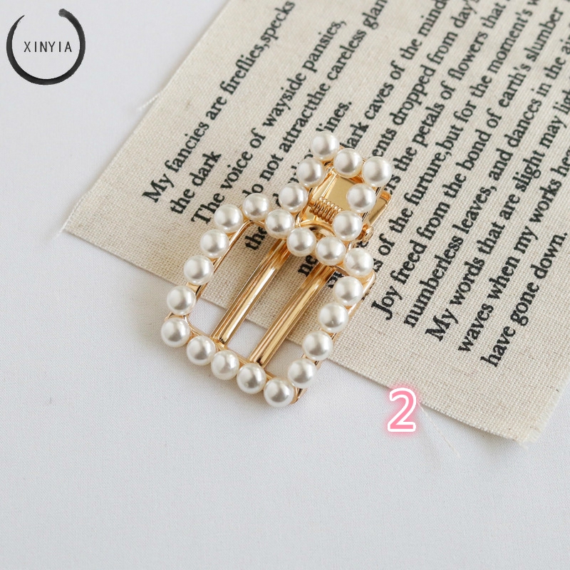 【5 Models】 Elegant Pearl Alloy Hairpin Flower Bangles Birthday Present