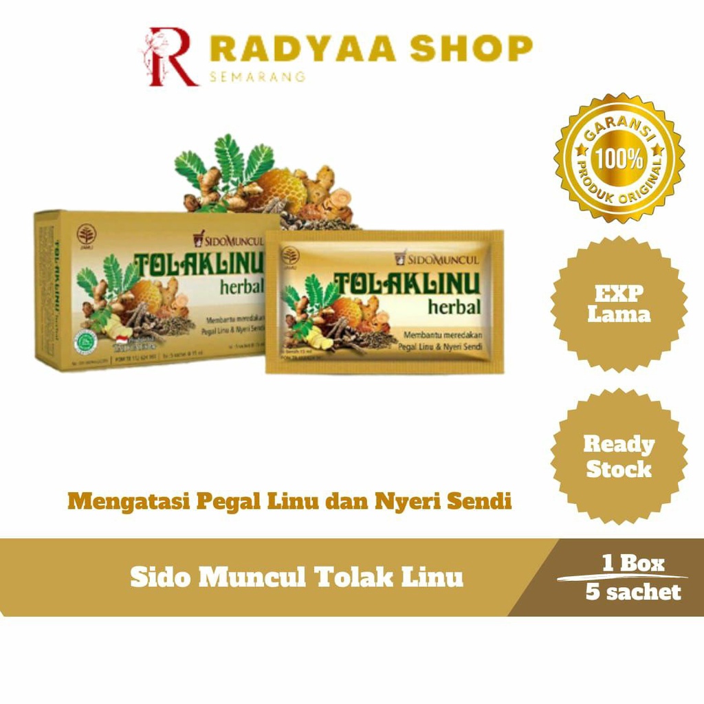 Tolak Linu Cair Dus 5's Herbal Alami - Pegal Linu Nyeri Sendi