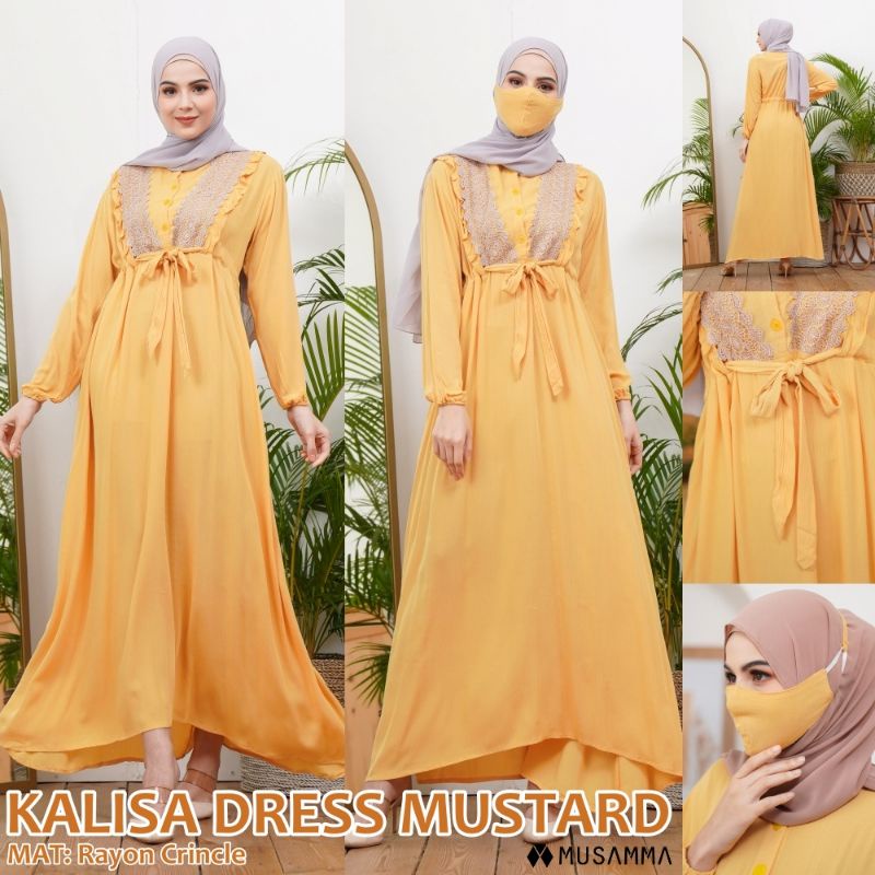 MUSAMMA Kalisa Dress Gamis Crinkle premium Ori
