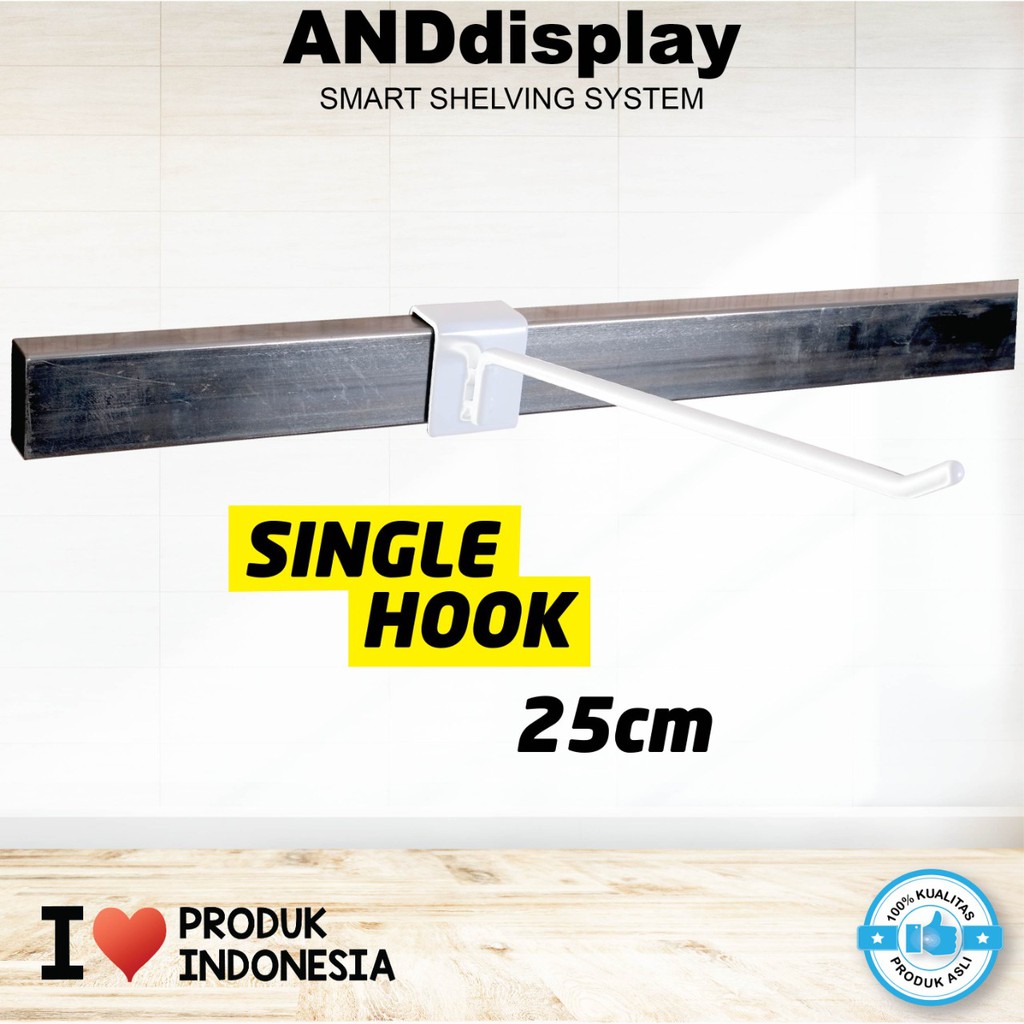 SINGLE HOOK 25 CM PER 10 PCS CANTOLAN AKSESORIS GANTUNGAN PIPA KOTAK ANDDISPLAY