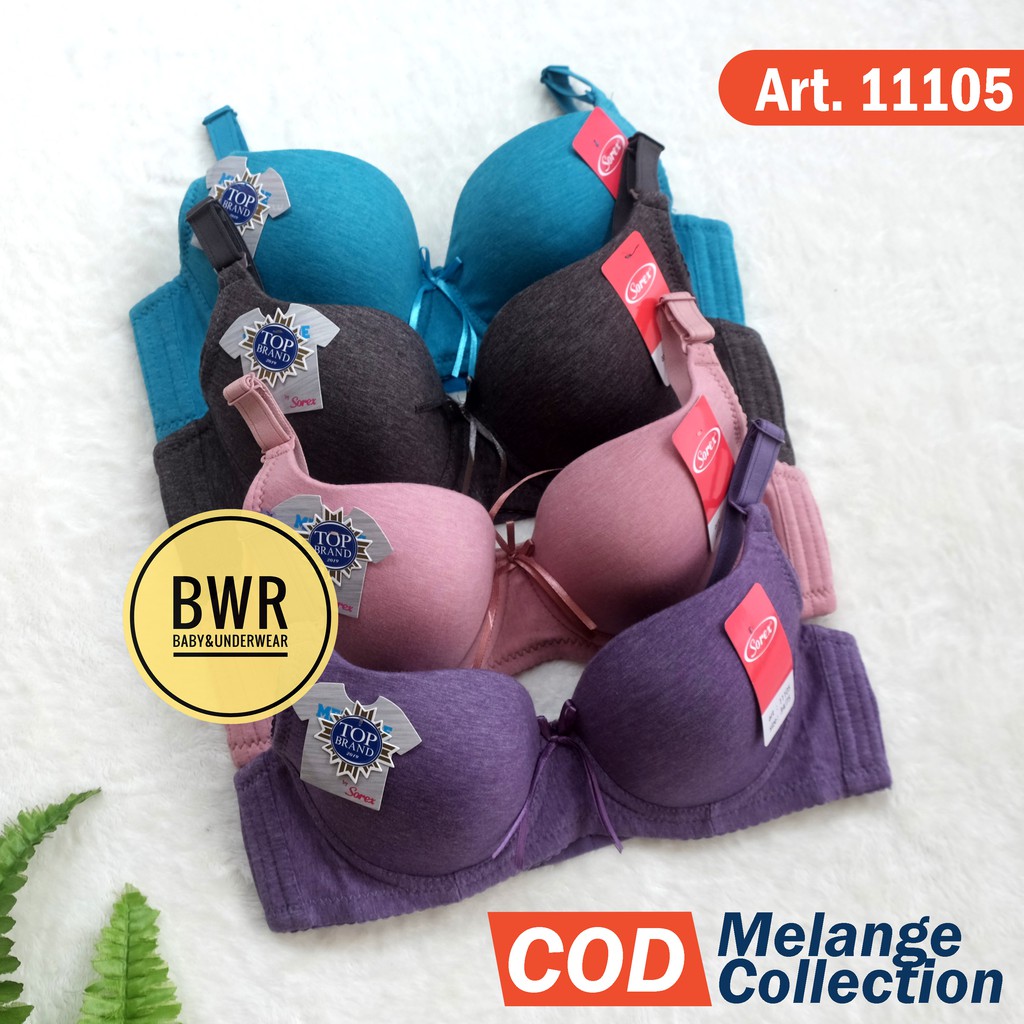 BH Sorex 11105 Melange Collection / Bra Wanita Sorex Kawat Busa Sedang Kancing 3 Pilih Warna | Bwr