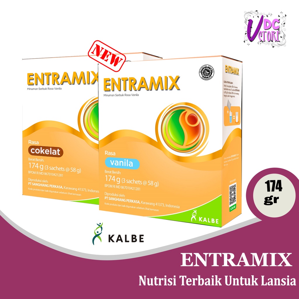 

ENTRAMIX 174 gr - Vanilla Dan Coklat - Susu Tinggi Protein - Susu Lansia