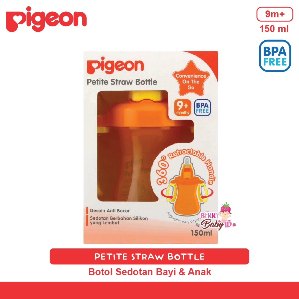 Pigeon Petite Straw Bottle Botol Minum Sedotan Bayi Anak BPA Free 9m+ Berry Mart