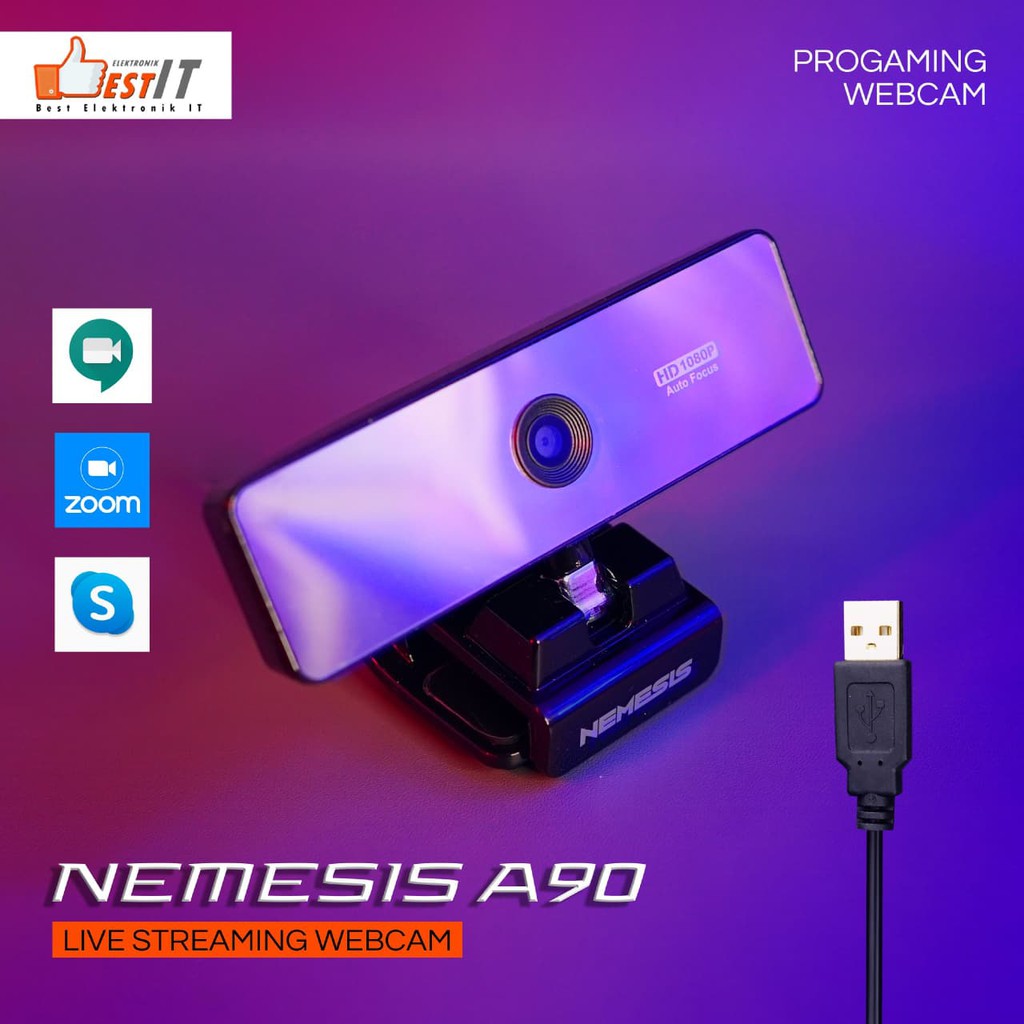 Webcam HD 1080P NYK Nemesis A90 Everest Auto Focus Built-in Microphone