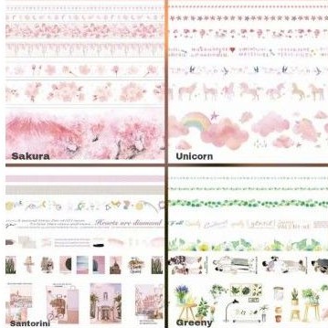 7pcs/set Washi Tape Japan Masking tape Selotip Warna warni Oriental Classic vintage style