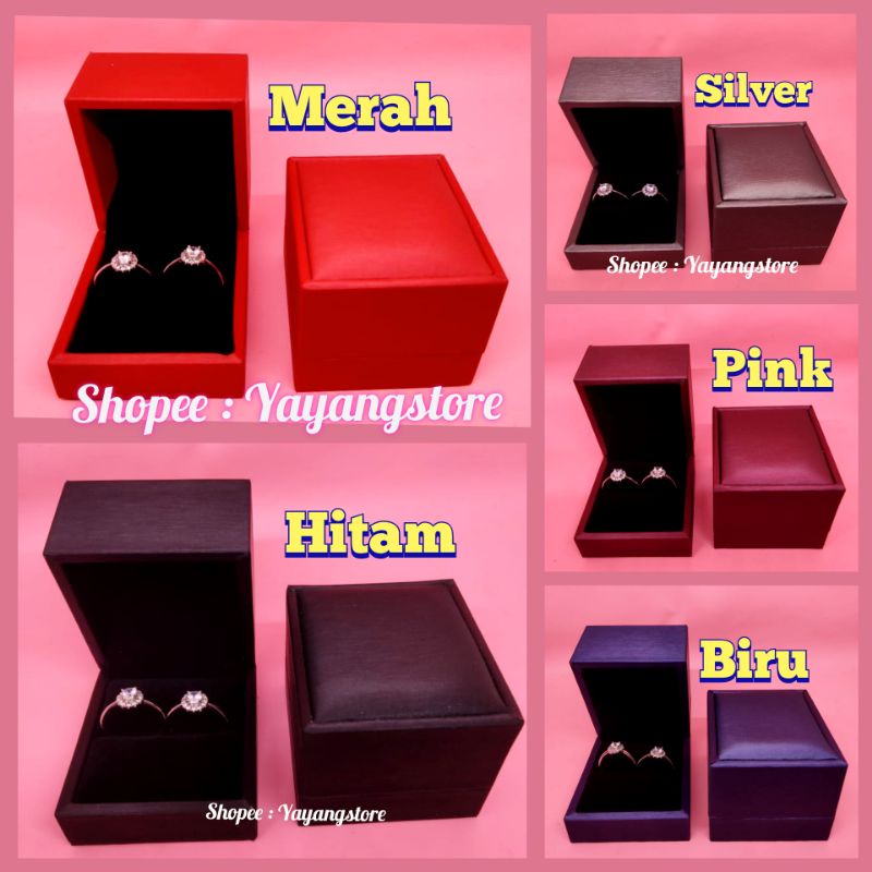 Kotak perhiasan - Kotak Cincin - Kotak Kalung Gelang Material Kulit PU Leather Mewah Import