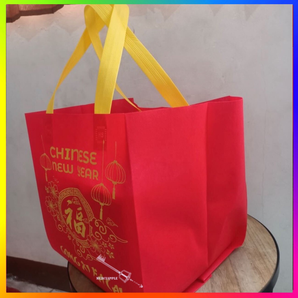 Goodie Bag Imlek 30  X 40 X 8 CM  &amp; 26 X 40 X 26 CM Tas Spunbond Imlek Goodie Bag Imlek Gong Xi Fa Cai Goodie Bag Eco Imlek Chinese New Year Tas Imlek