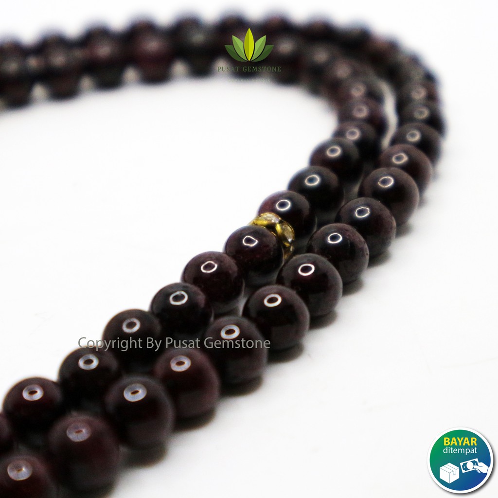 Tasbih Batu Garnet Asli Natural 99 Butir