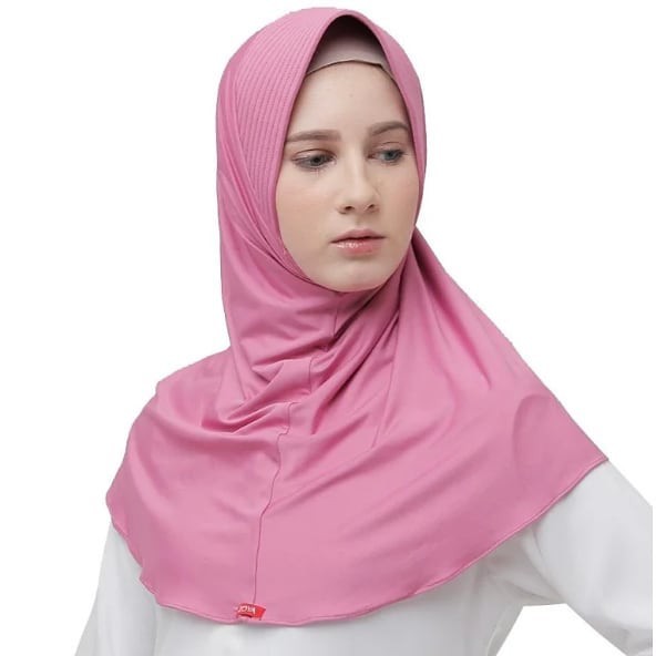 Bergo Zoya Marsha HB Casual Jilbab Sekolah Instan Jilbab Kantor-Dusty pink
