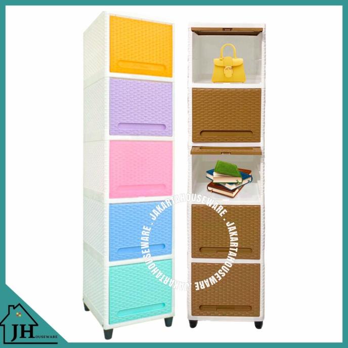 

OPEN RESSELER Lemari Cabinet Plastik Serbaguna Club Flip Susun 5 SINGLE