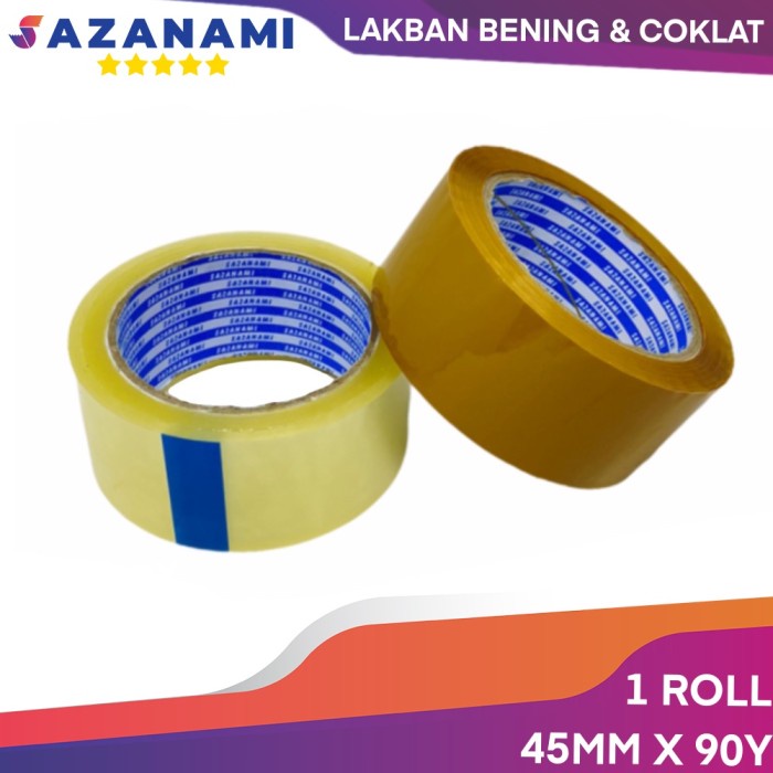 

PEREKAT-PENGIKAT- LAKBAN BENING 2" INCH 90 YARD SAZANAMI OPP TAPE ISOLASI SELOTIP - COKELAT MUDA