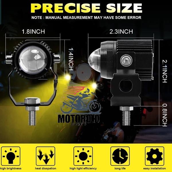 Lampu tembak Laser LED mini 2 warna Highlow putih kuning waterproof CNC