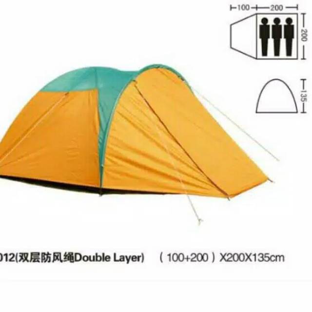 Tenda camping gunung double layer bnix 012 kapasitas 4 orang waterproof