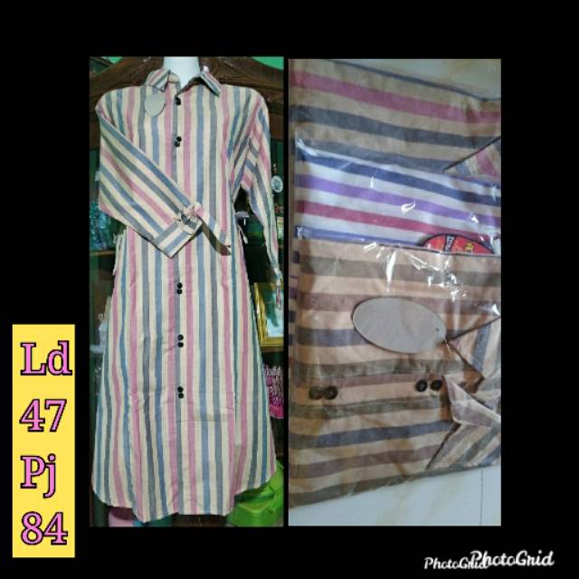 Tunik kancing depan tali samping