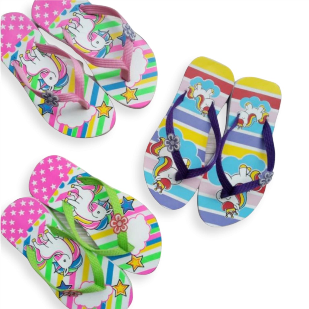 Sandal Anak perempuan UNICORN/KUDA PONY | Sendal Karakter Anak | Sandal jepit anak unicorn