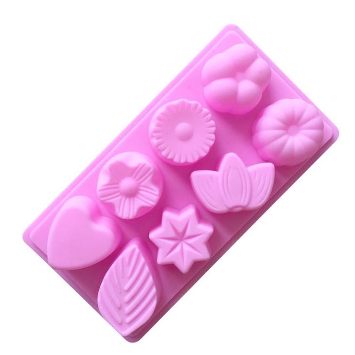 Cetakan Kue Silicone Cake Mold Silicone Jelly Coklat 8 Motif Loyang