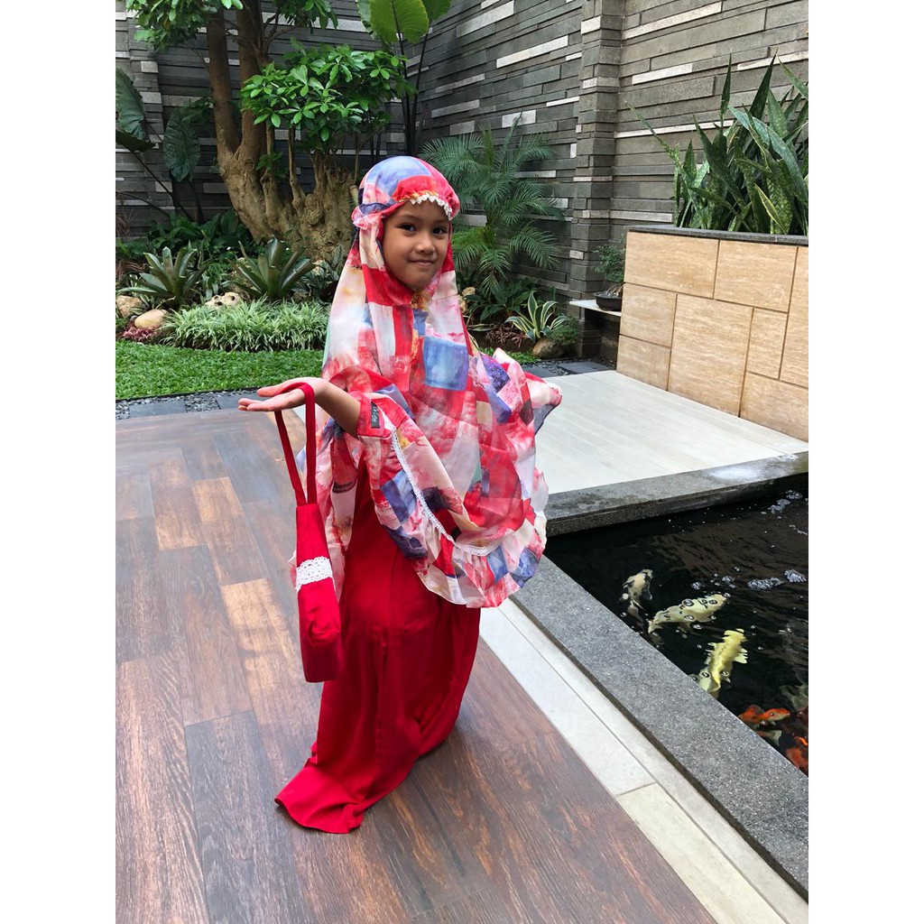 Mukena Anak Katun Silky (Merah)