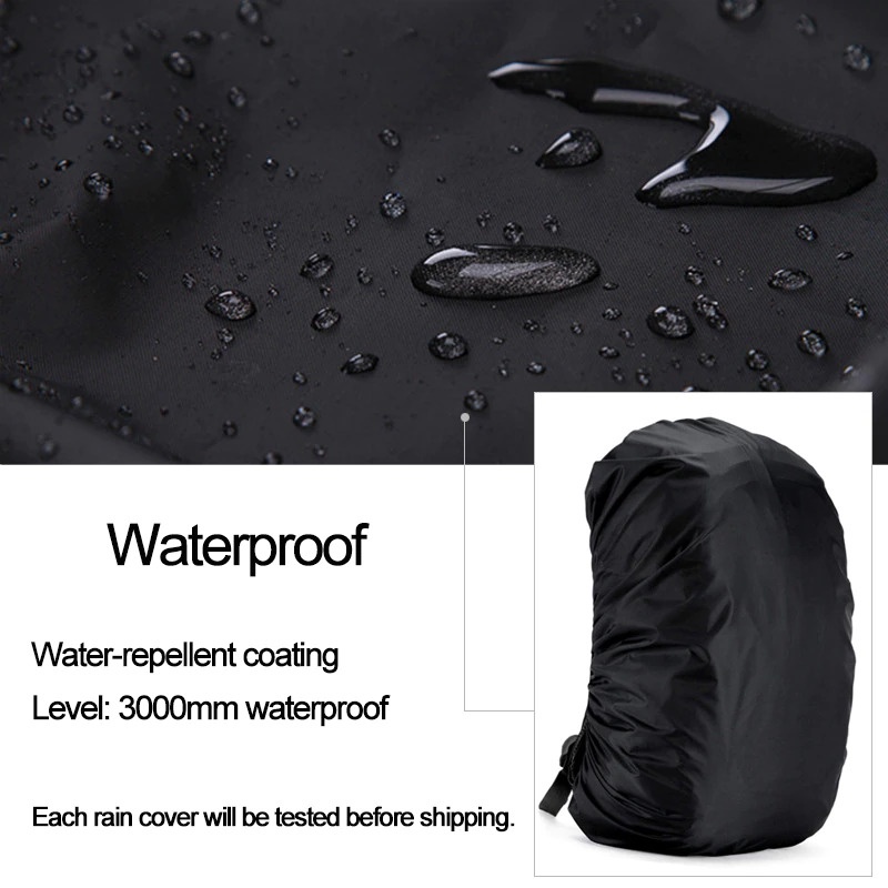 Cover Tas Ransel Waterproof Backpack Cover 60L - W1012 - Black