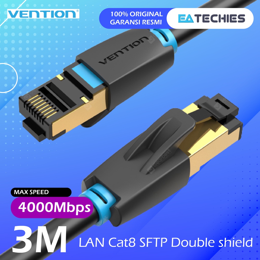 [3M] Vention Kabel LAN Cat8 RJ45 Ethernet Internet Network Patch IKA