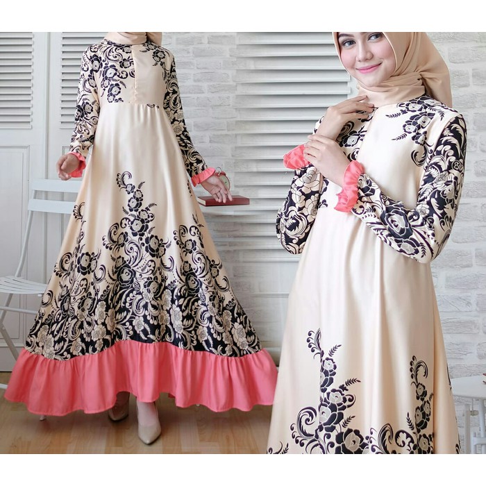 GAMIS SYARI ANNAJAH CAPUCCINO 900GR 110 140 ALLSIZE GAMIS SYARI BUSUI CADAR CREPE HQ POLOS MURAH I.