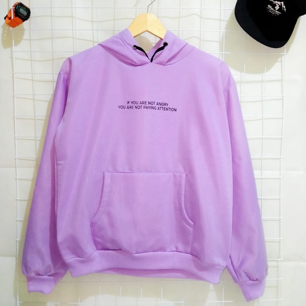 BARU PILIHAN SWEATER HOODIE WANITA LILAC BAHAN FLEECE TEBAL-If Your Are Not