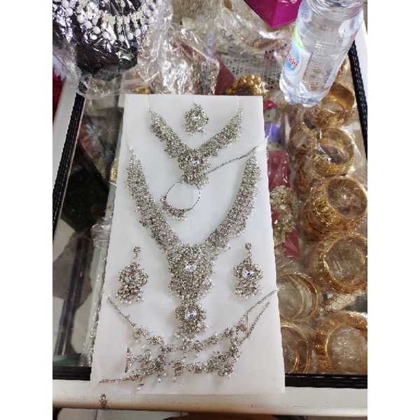 kalung set India penganten silver.