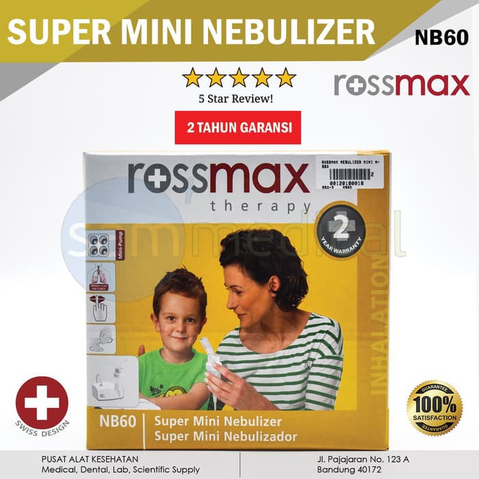 Promo Alkes - ROSSMAX NB60 Mini Nebulizer Alat Uap Asma Batuk Portable