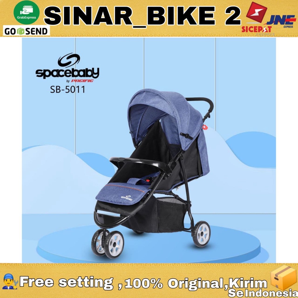 Kereta Bayi Spacebaby SB5011 New Born-3 Tahun Duduk Rebah Tidur Roda Tiga