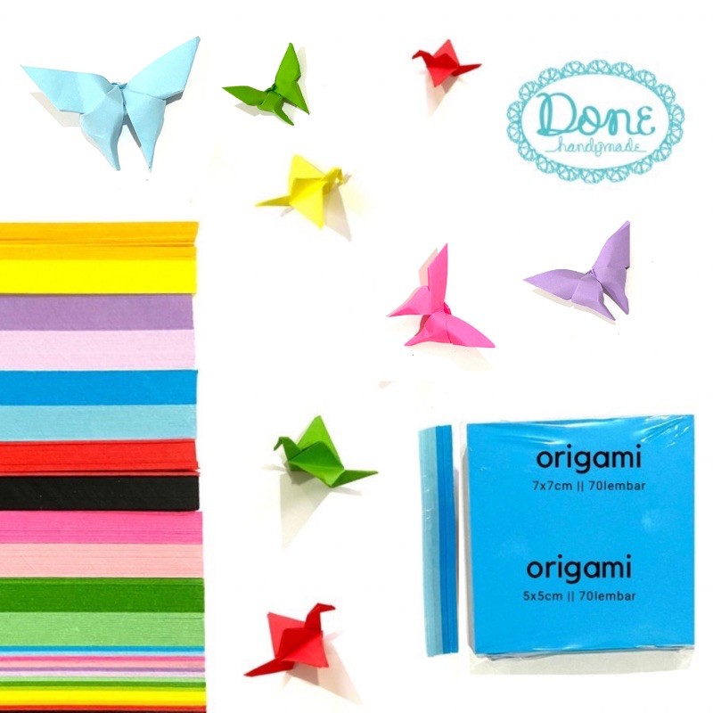 Kertas Origami kertas lipat bujur sangkar bahan kertas lipat anak